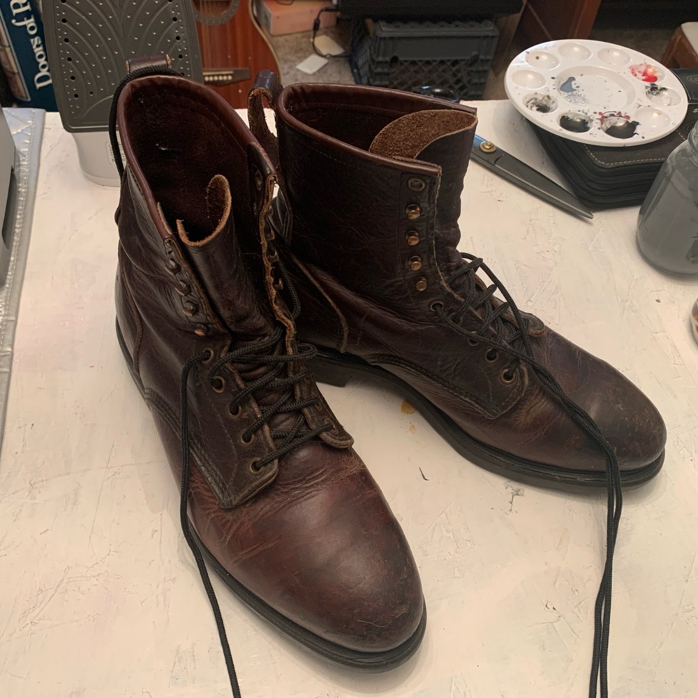 Red wing steel toe leather boots size 10-10.5